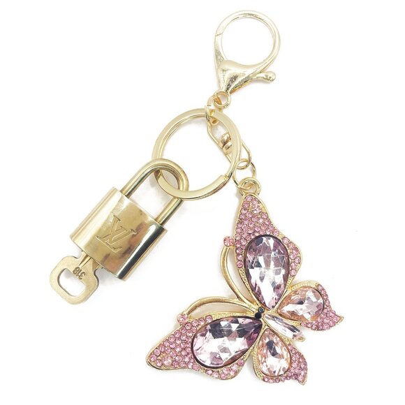 Authentic Louis Vuitton Lock & Key with Bag Charm Keychain Key Charm Chain - Picture 1 of 6